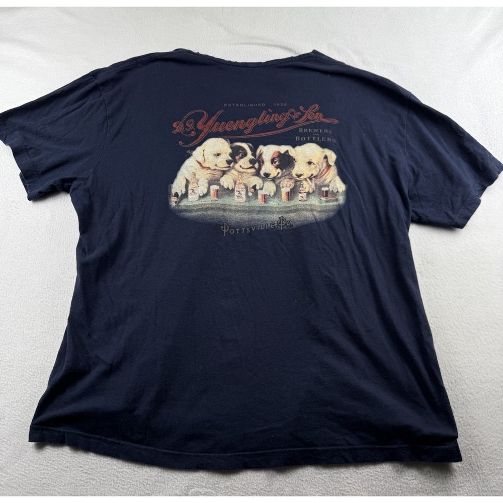 Vintage T-Shirt Grunge Thrashed Neck Beer Yuengling Dogs Promo Punk XXXL